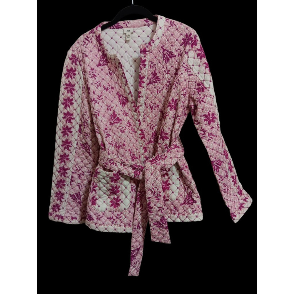 River Island Quilted Floral Jacket with pockets, Tie Waist & Matching Shorts - Picture 5 of 15